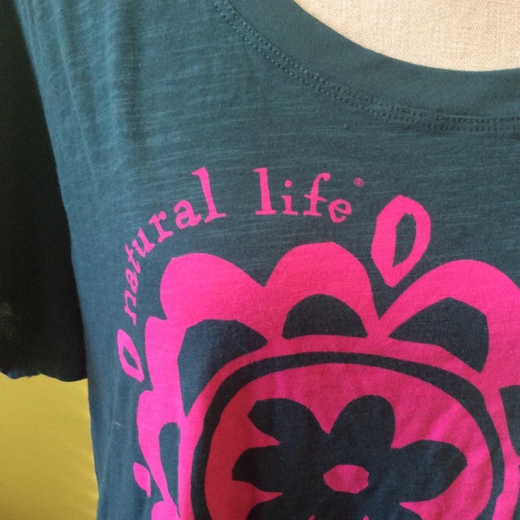 Natural Life NWT Short Sleeve Teal/Pink Tee  XXXL - Picture 3 of 7